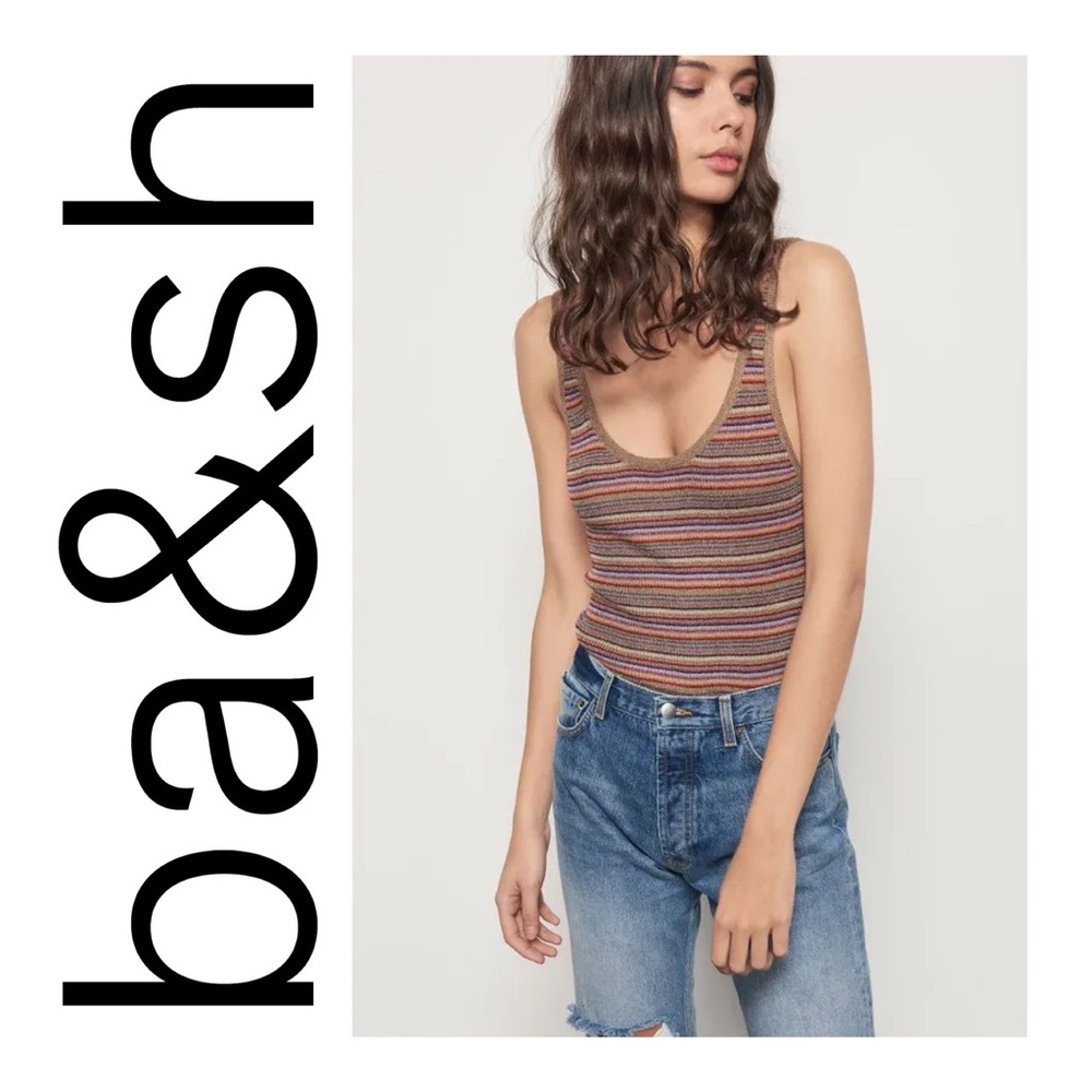 BA&SH Debardeur Stay Lurex Tank Top In Multicolor Size xs